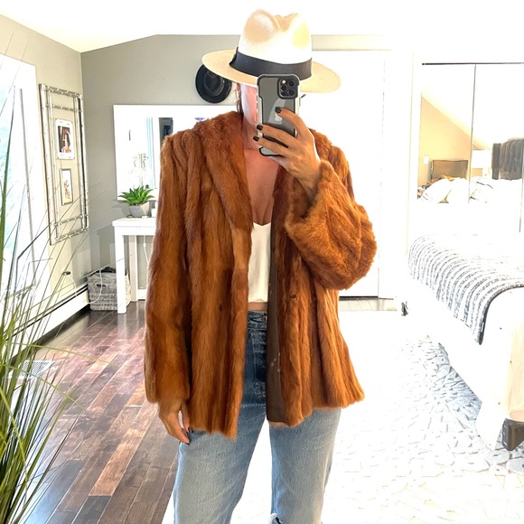 steigers Jackets & Blazers - Steiger’s mink rust brown coat jacket size medium-has a tear at back shoulder